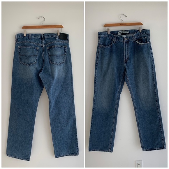 Harley Davidson Men's Jeans 38x34 Blue Medium Wash Biker Denim* - Picture 2 of 12